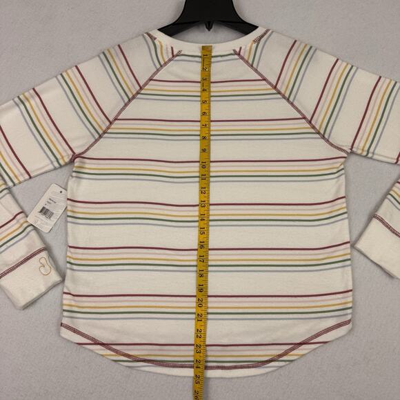 P.J. Salvage Striped Lounge Top Womens Small Multicolor Long Sleeve NWT - Picture 6 of 11
